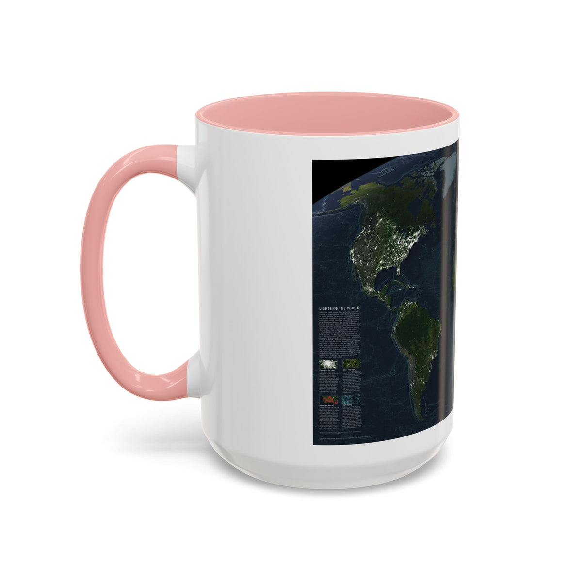 World Map - Earth at Night (2004) (Map) Accent Coffee Mug