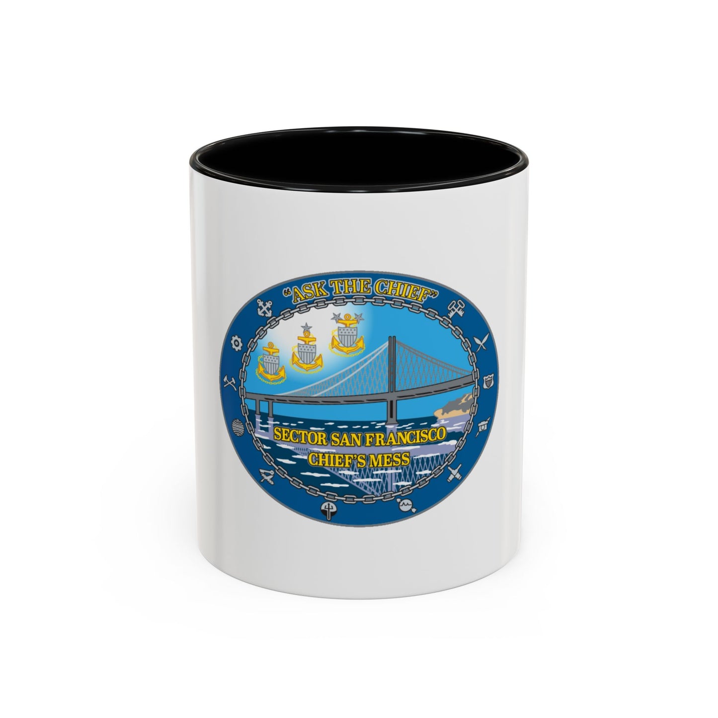 USCGS San Francisco Ask The Chief (U.S. Coast Guard) Accent Coffee Mug