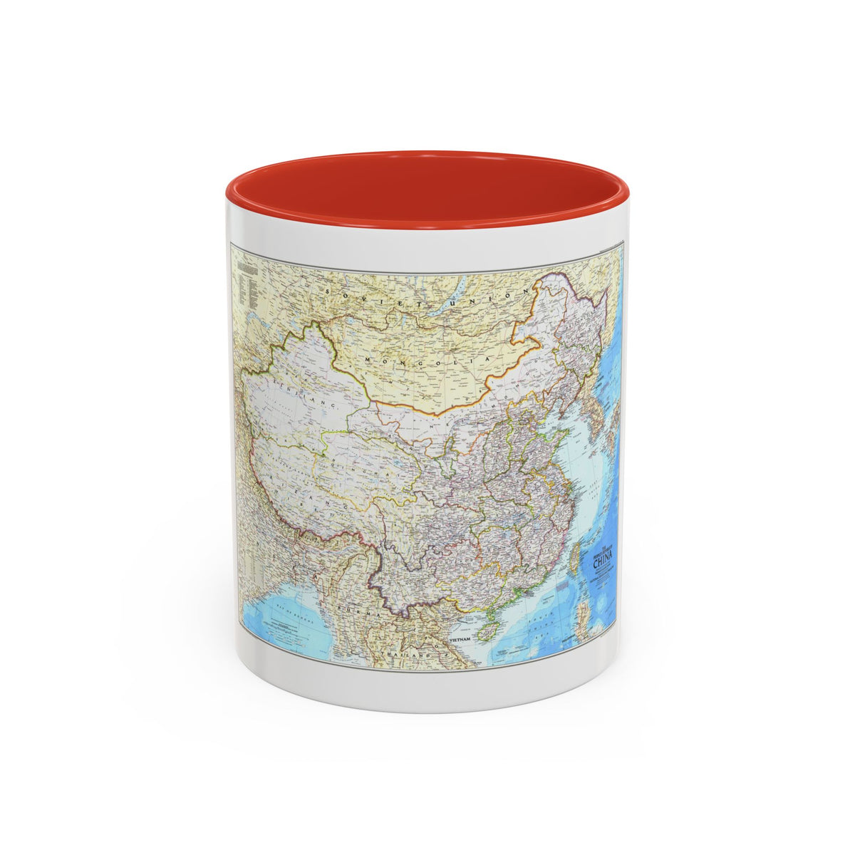 China - The People's Republic (1980) (Map) Accent Coffee Mug