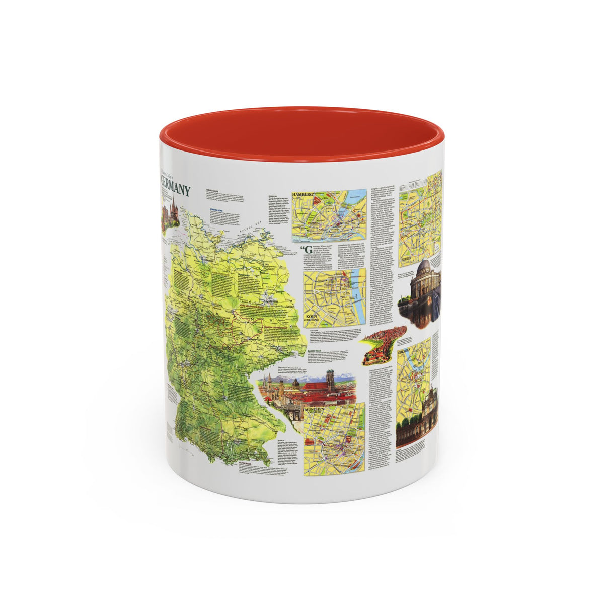 Germany - A Traveller's Map (1991) (Map) Accent Coffee Mug