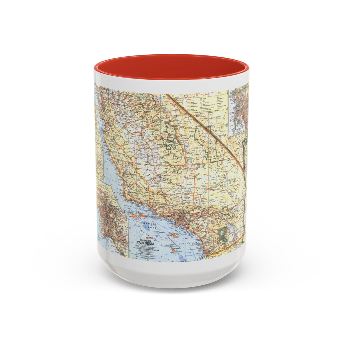 USA - California, Southern (1966) (Map) Accent Coffee Mug