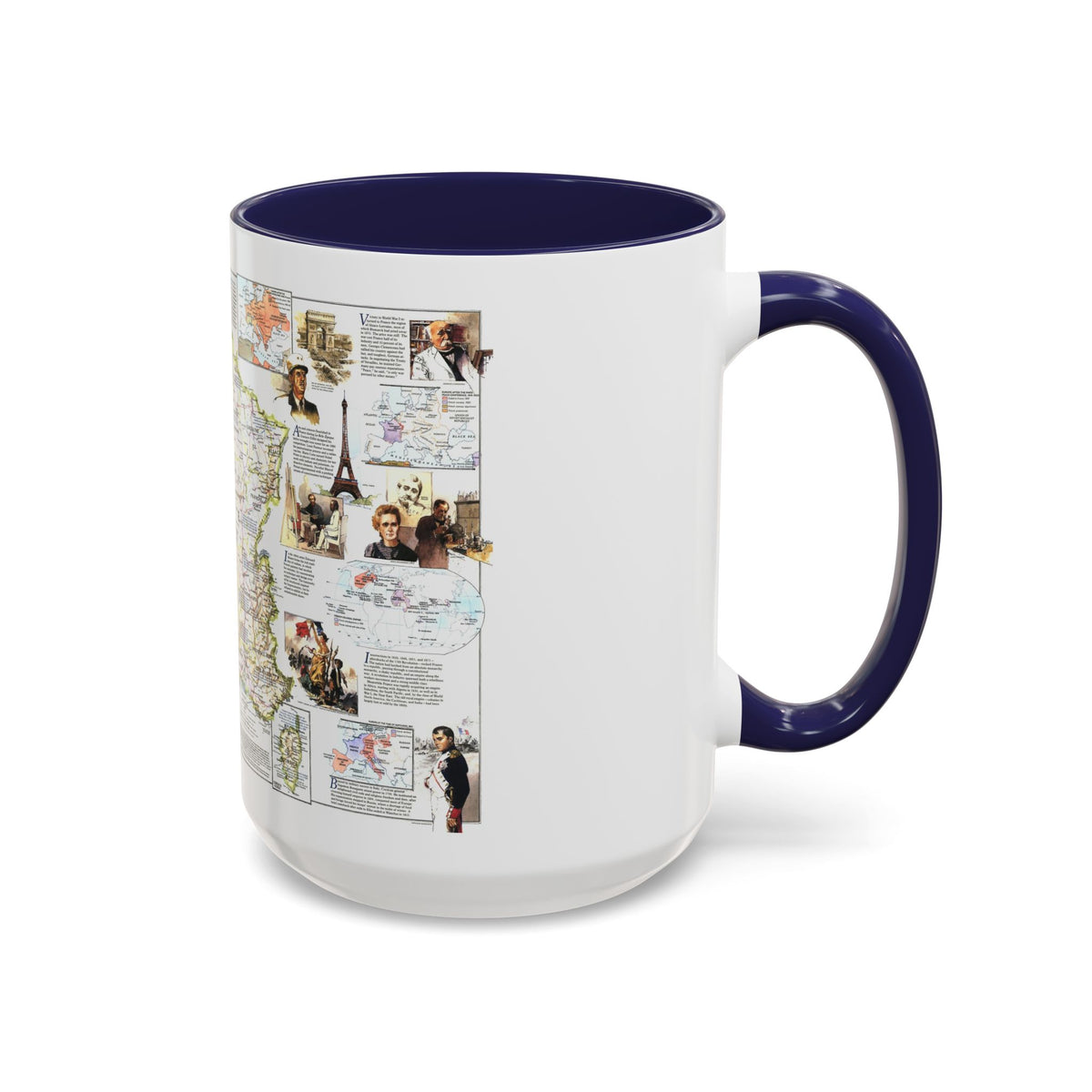 France- - Historical Evolution of a Nation (1989) (Map) Accent Coffee Mug