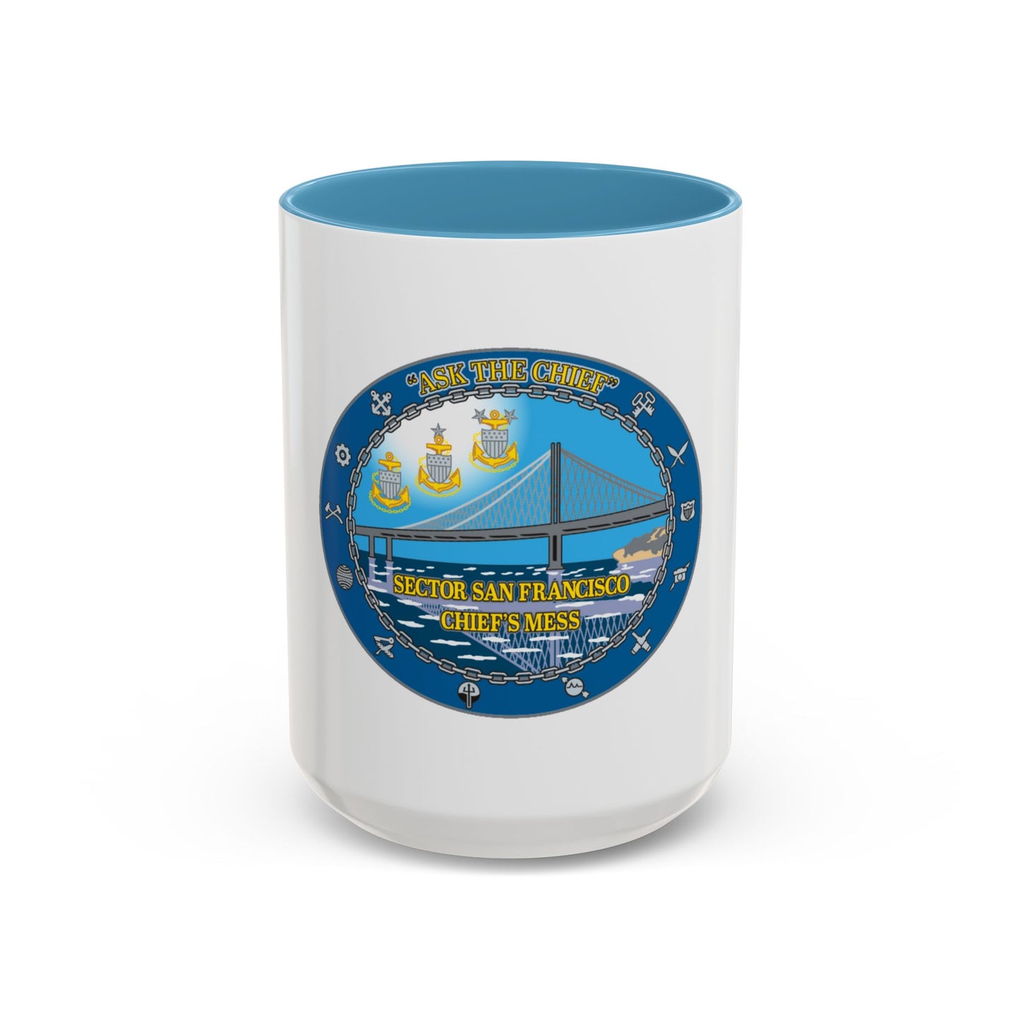 USCGS San Francisco Ask The Chief (U.S. Coast Guard) Accent Coffee Mug