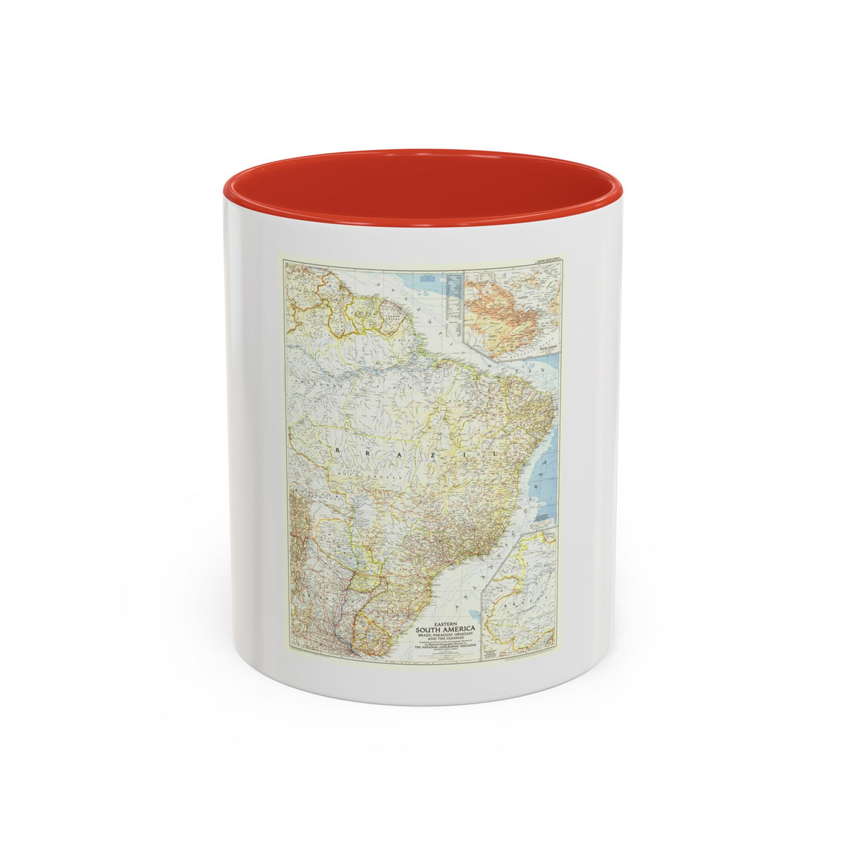 South America - Eastern (1955) (Map) Accent Coffee Mug