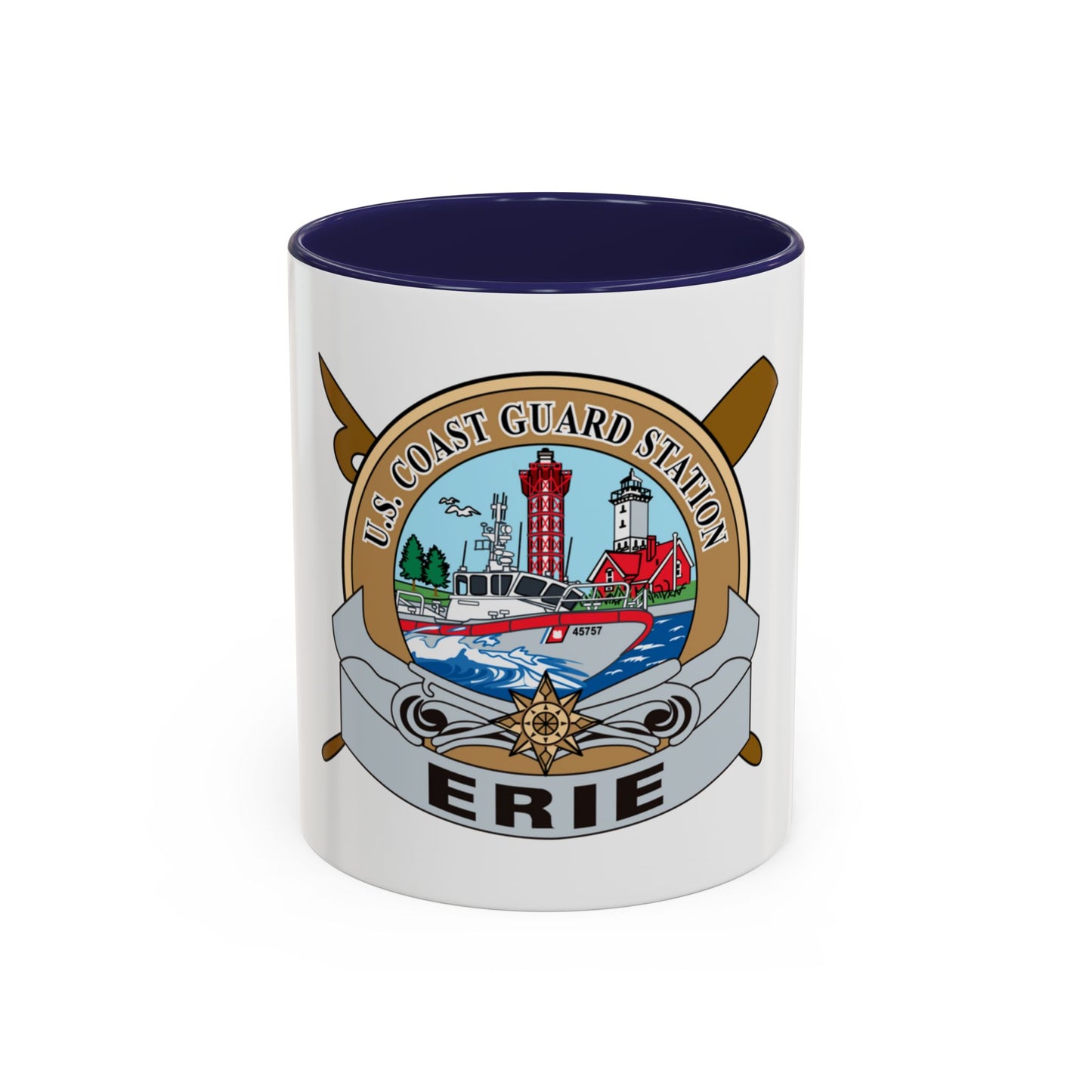 USCG Station Erie (U.S. Coast Guard) Accent Coffee Mug