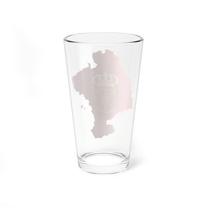 Flag map of Navarre (Spain) Pint Glass 16oz