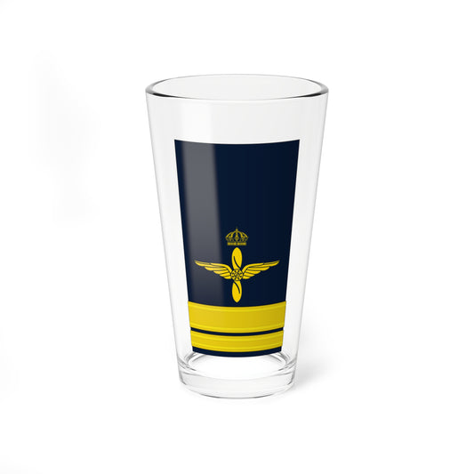 Navy shoulder-board panel with a small gold crown, a winged propeller emblem and two gold stripe bands at the base.