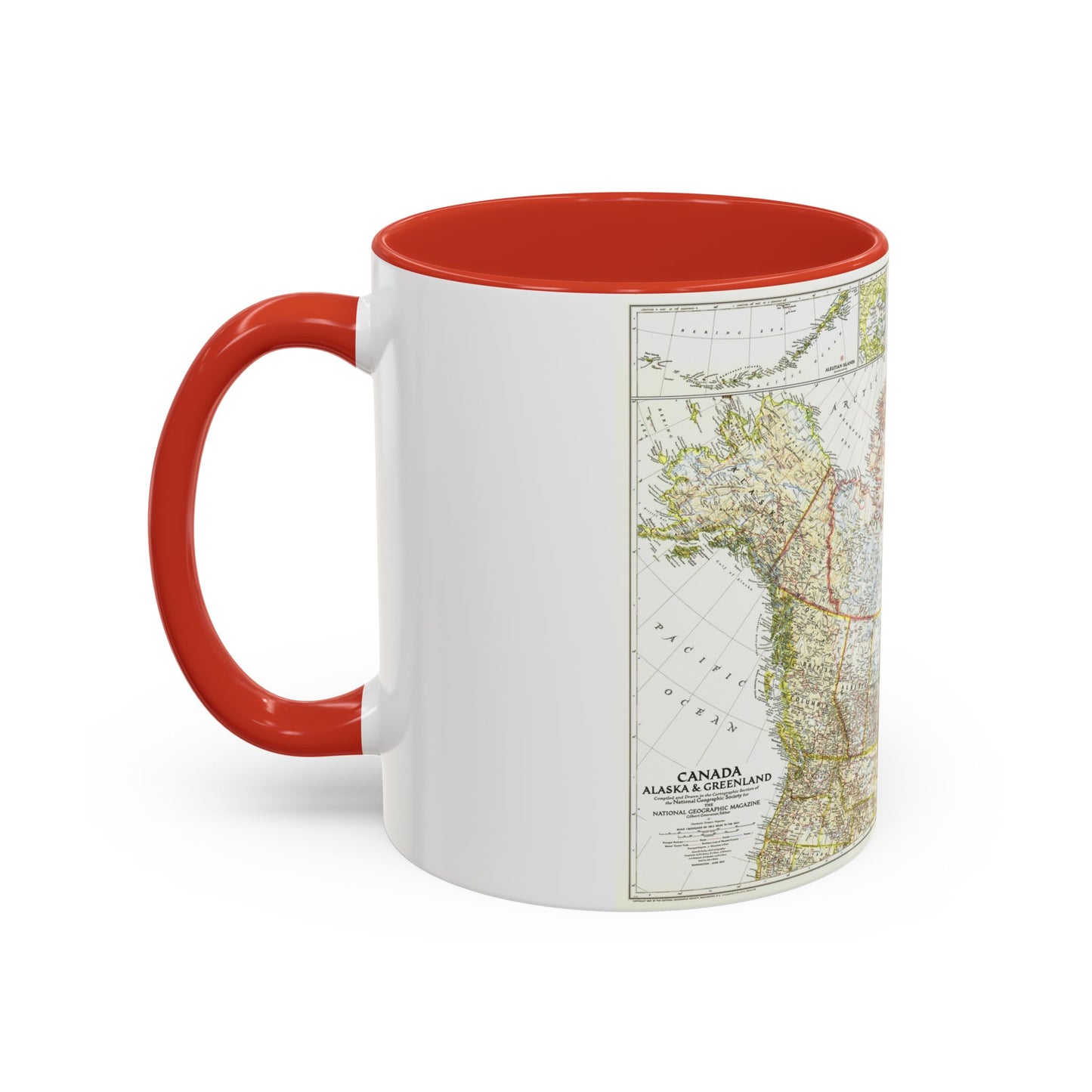 North America - Canada, Alaska, Greenland (1947) (Map) Accent Coffee Mug