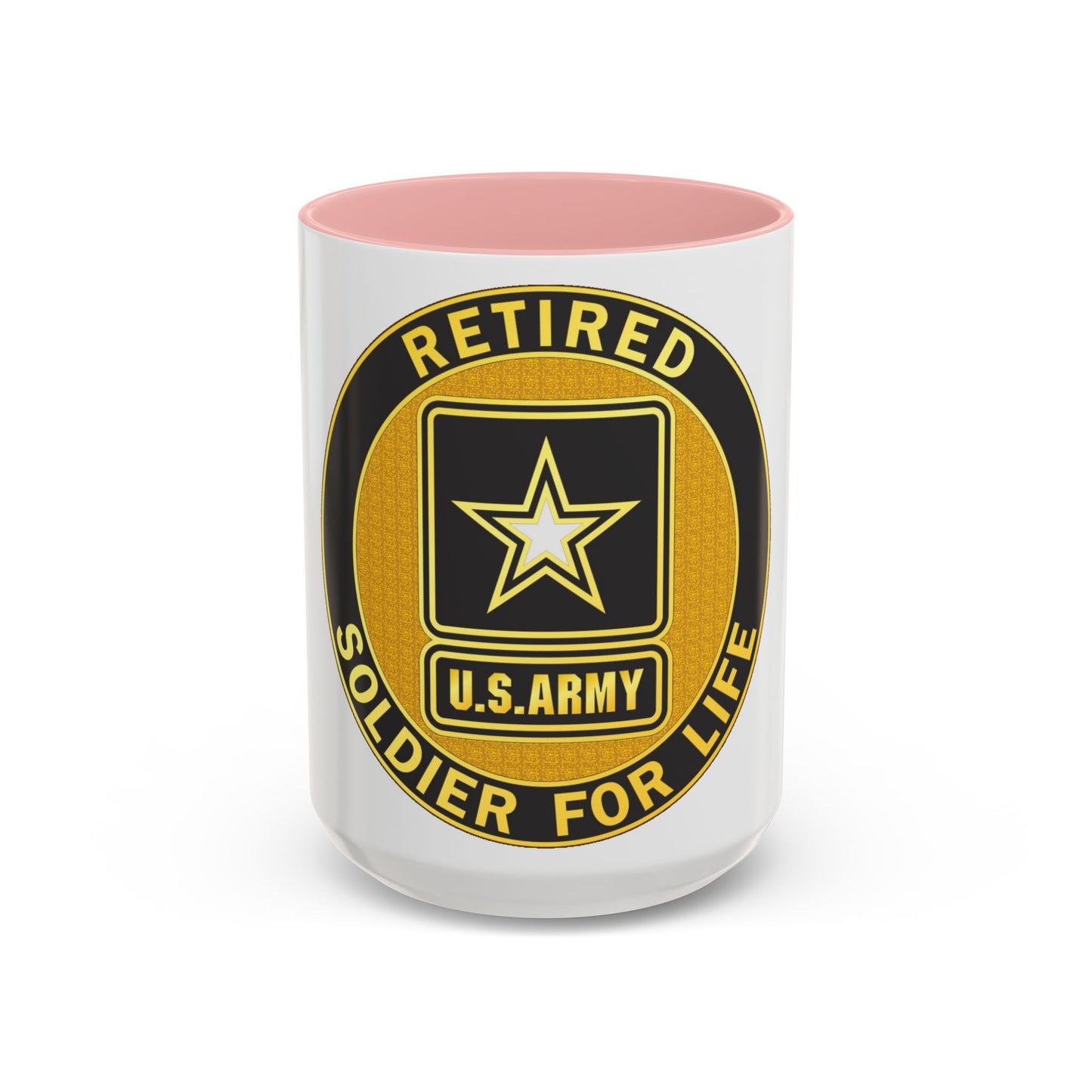 Mug à café avec insigne d'identification de service à la retraite (armée américaine)