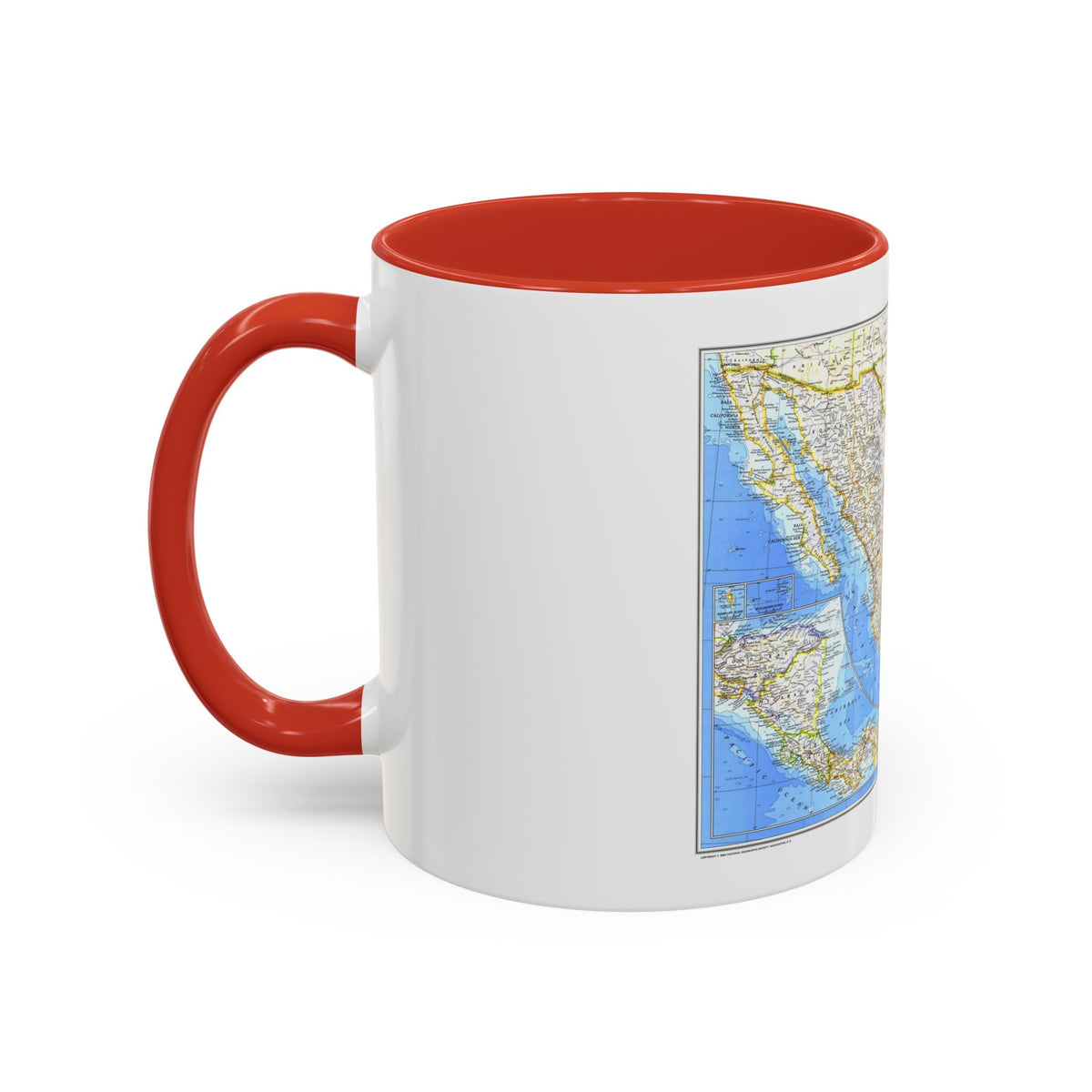 Central America & Mexico (1980) (Map) Accent Coffee Mug