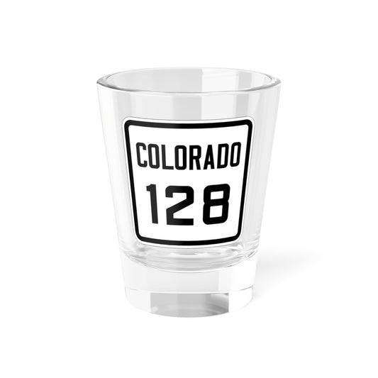 Colorado 128 1926 (Colorado) (Road Sign) Shot Glass 1.5oz-1.5oz-Go Mug Yourself