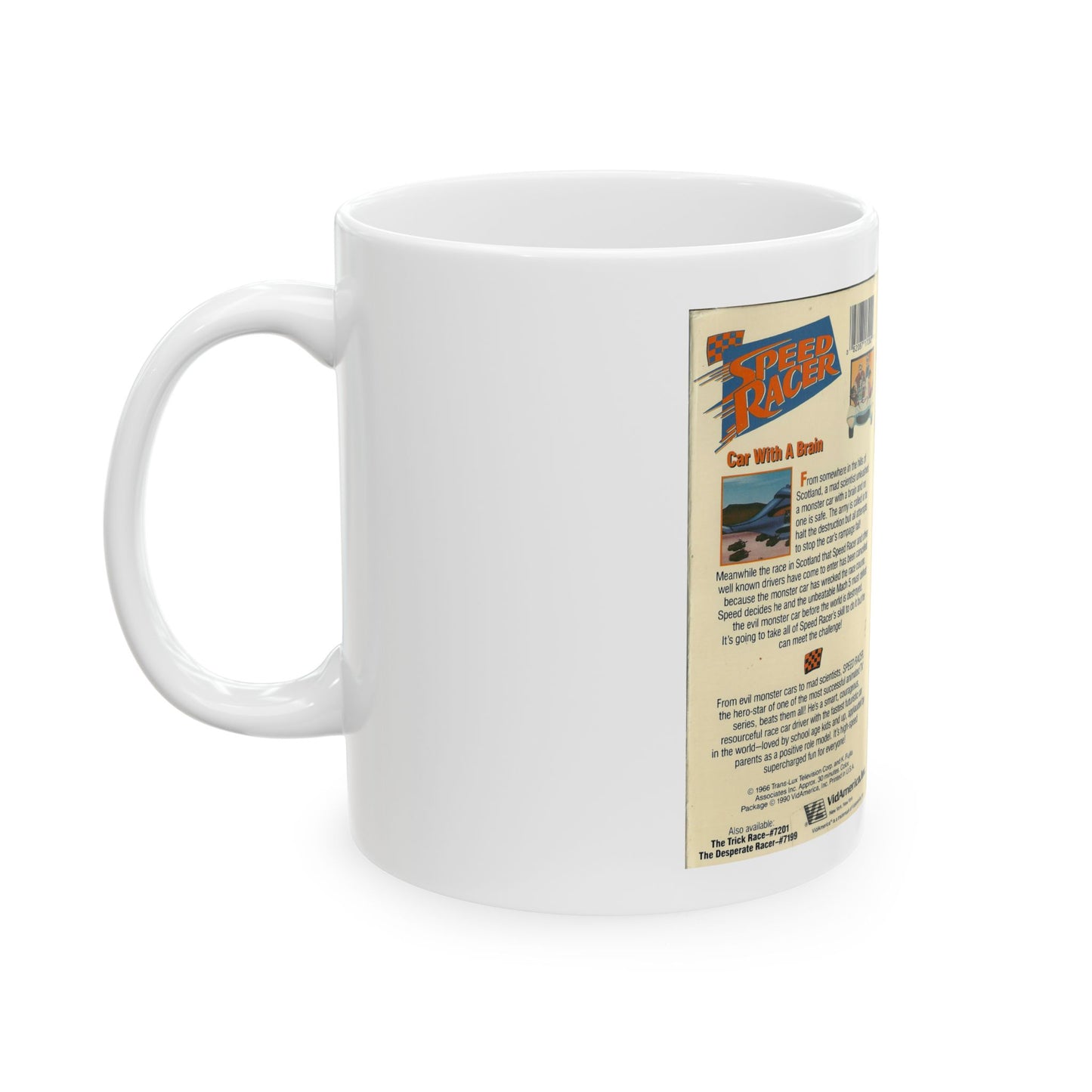 SPEED RACER CAR WITH A BRAIN (VHS COVER) - White Coffee Mug