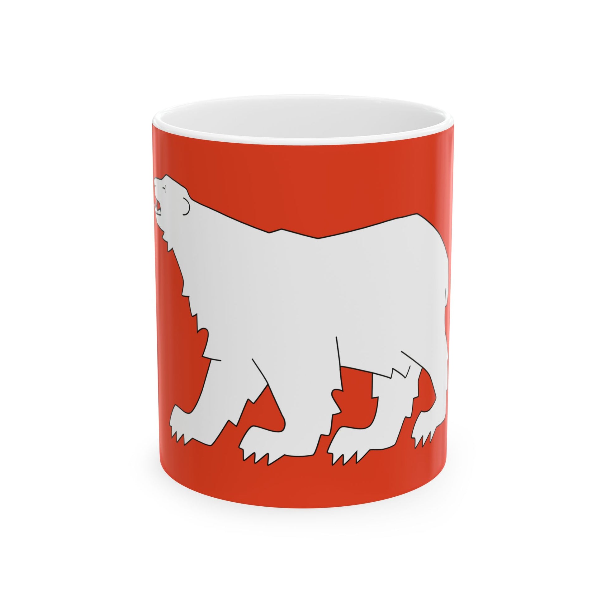 Flag of Hammerfest Troms og Finnmark Norway - White Coffee Mug-11oz-Go Mug Yourself