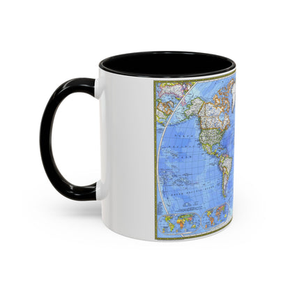 World Map - The Political World (1975) (Map) Accent Coffee Mug