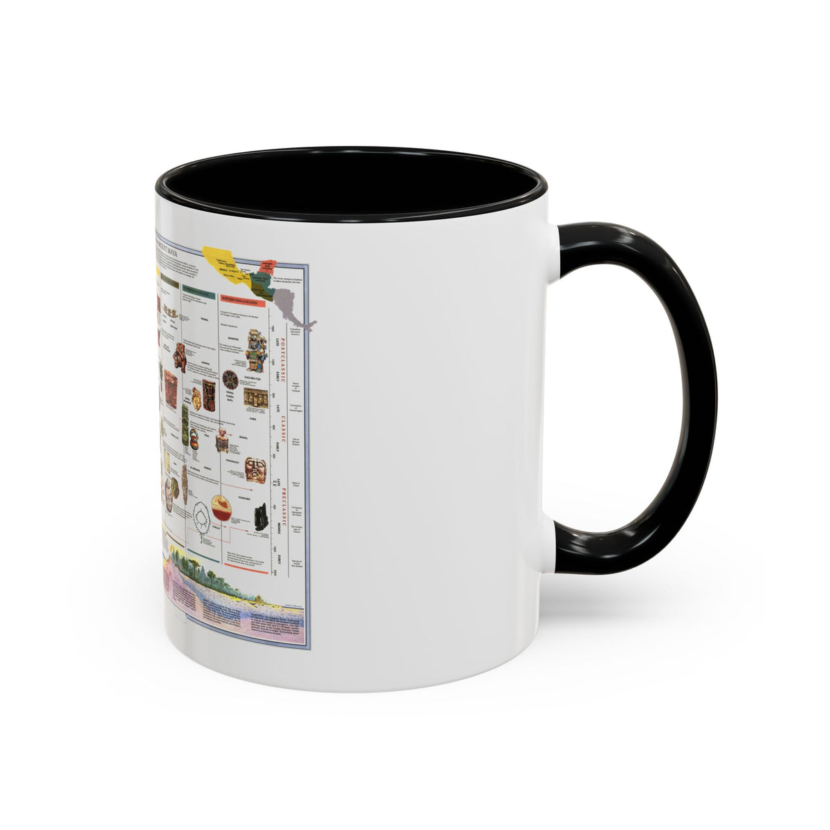North America - The Ancient Maya World (1990) (Map) Accent Coffee Mug