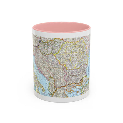 Europe - The Balkans (1962) (Map) Accent Coffee Mug