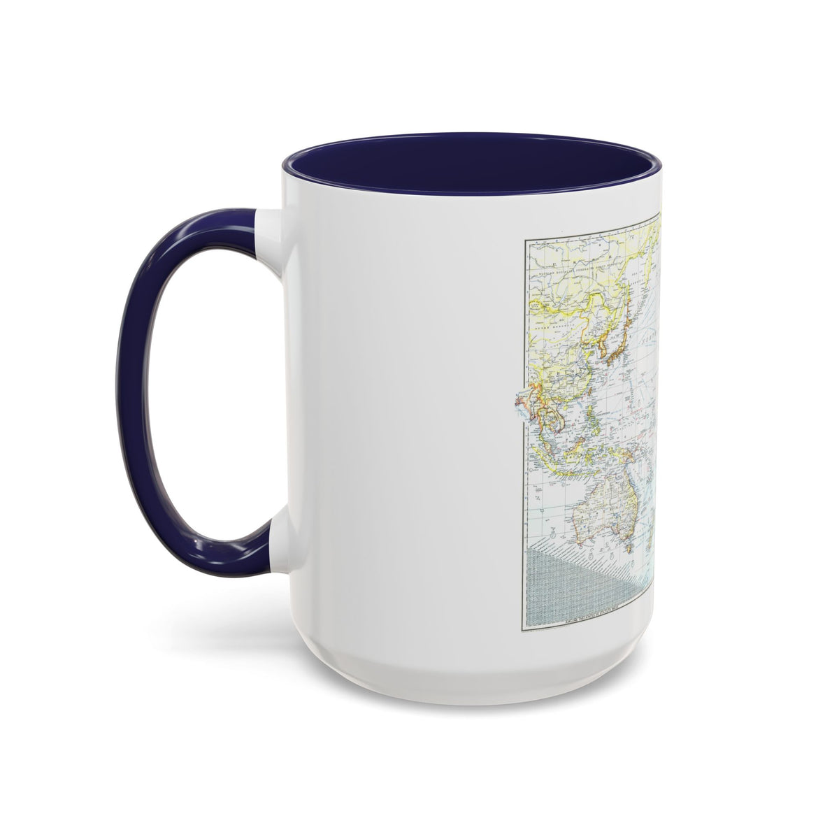 Pacific Ocean - Theater of War (1942) (Map) Accent Coffee Mug