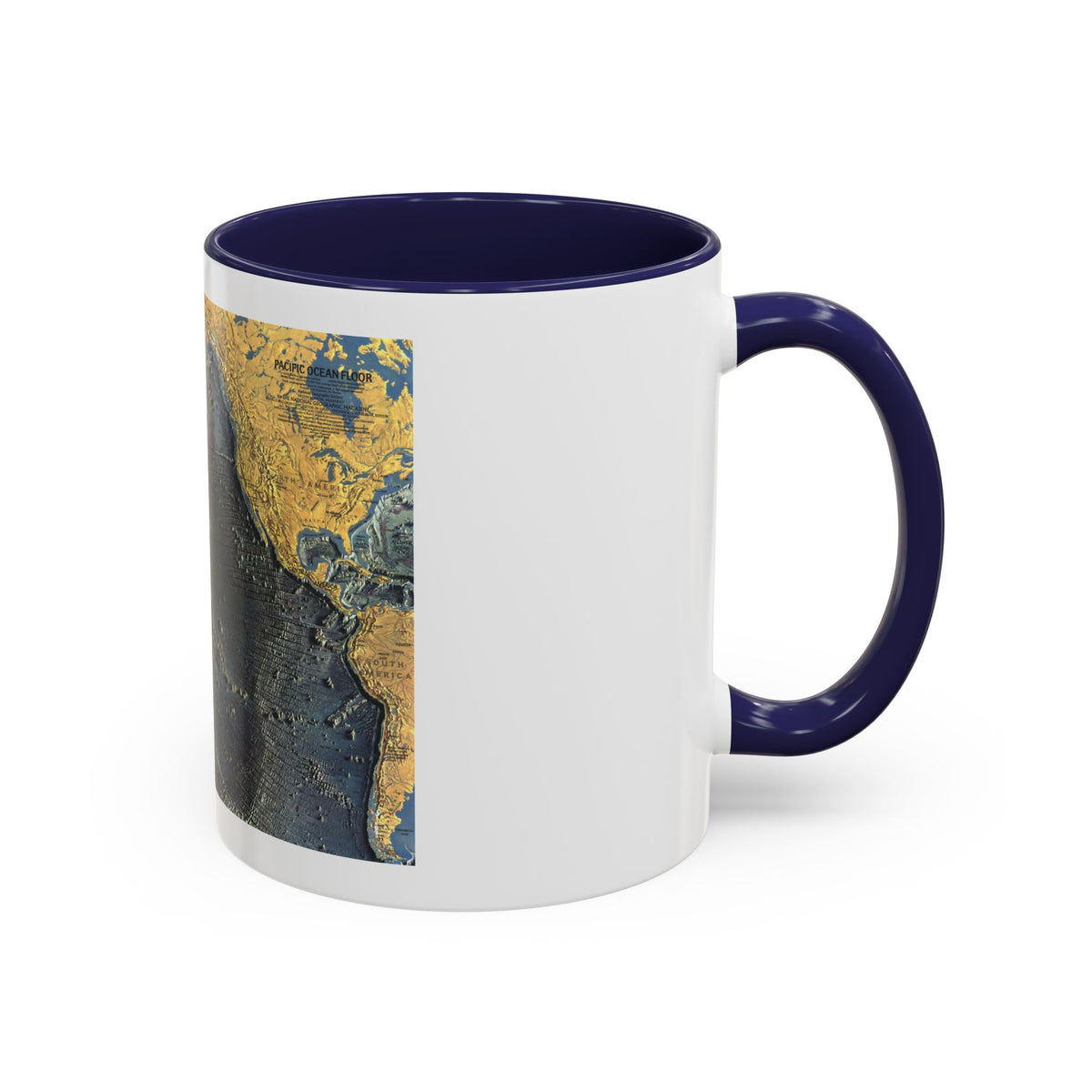 Pacific Ocean Floor (1969) (Map) Accent Coffee Mug