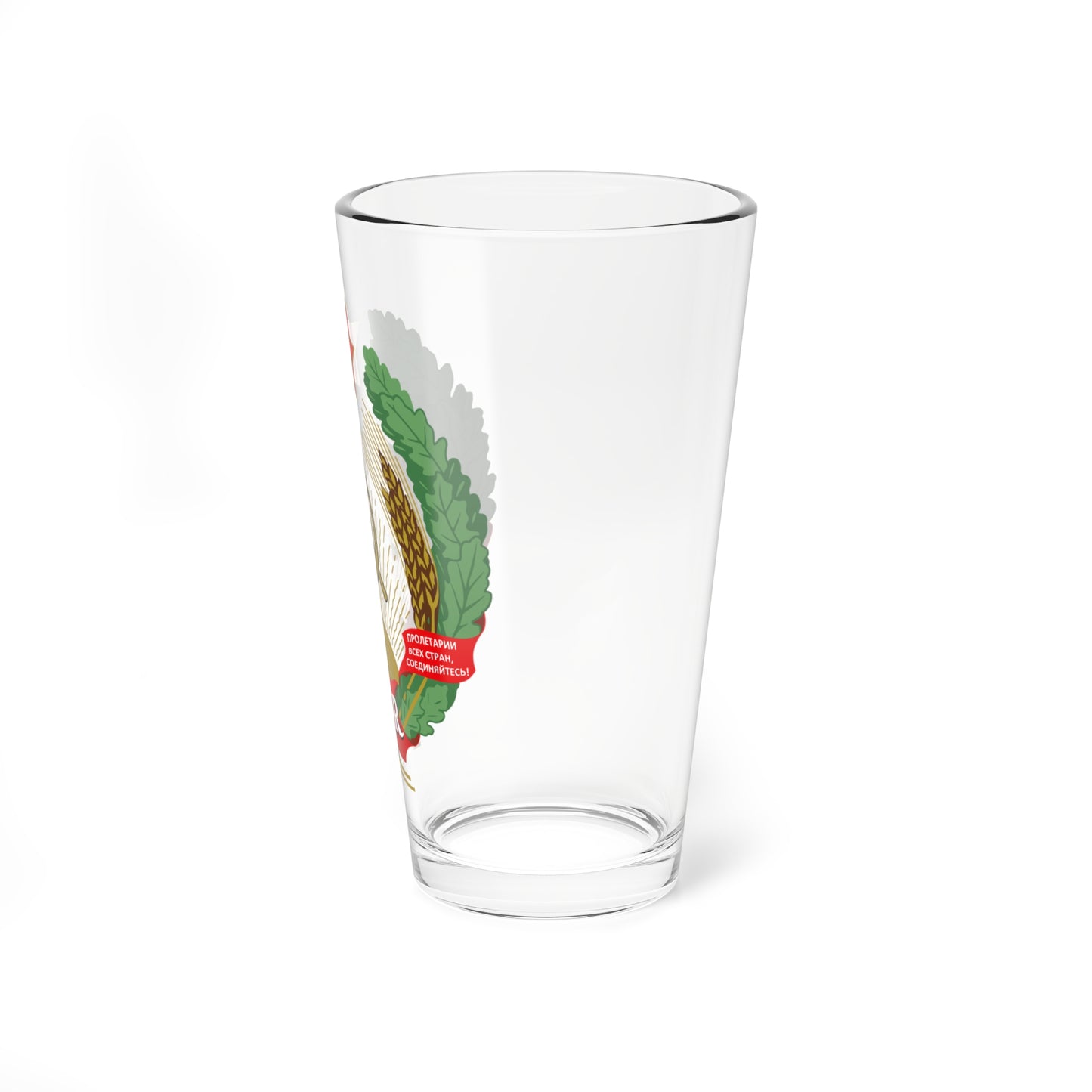 Emblem of Lithuanian SSR (Lithuania) (Coat of Arms) Pint Glass 16oz