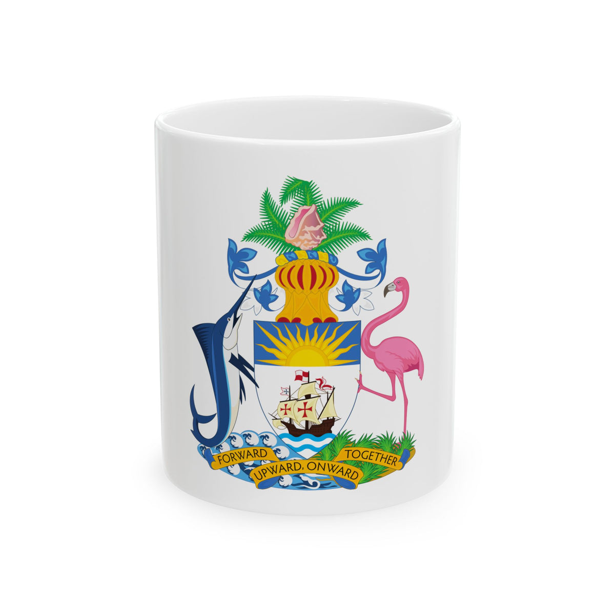 Coat of Arms of The Bahamas - White Coffee Mug
