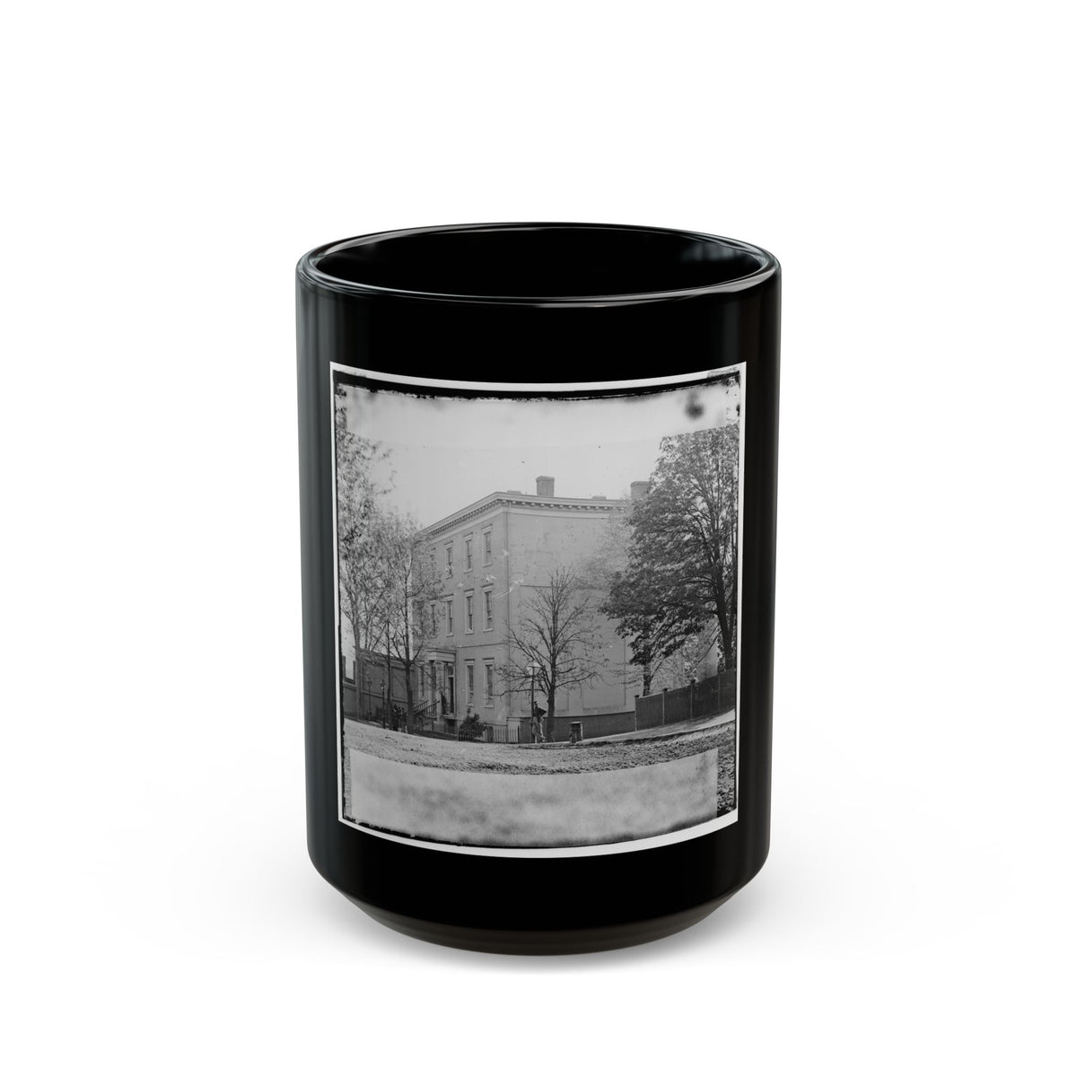 Richmond, Va. Residence Of Jefferson Davis (1201 East Clay Street); A Closer View (U.S. Civil War) Black Coffee Mug
