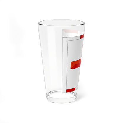 Flag of the Rouge Croix Pursuivant of Arms (United Kingdom) Pint Glass 16oz