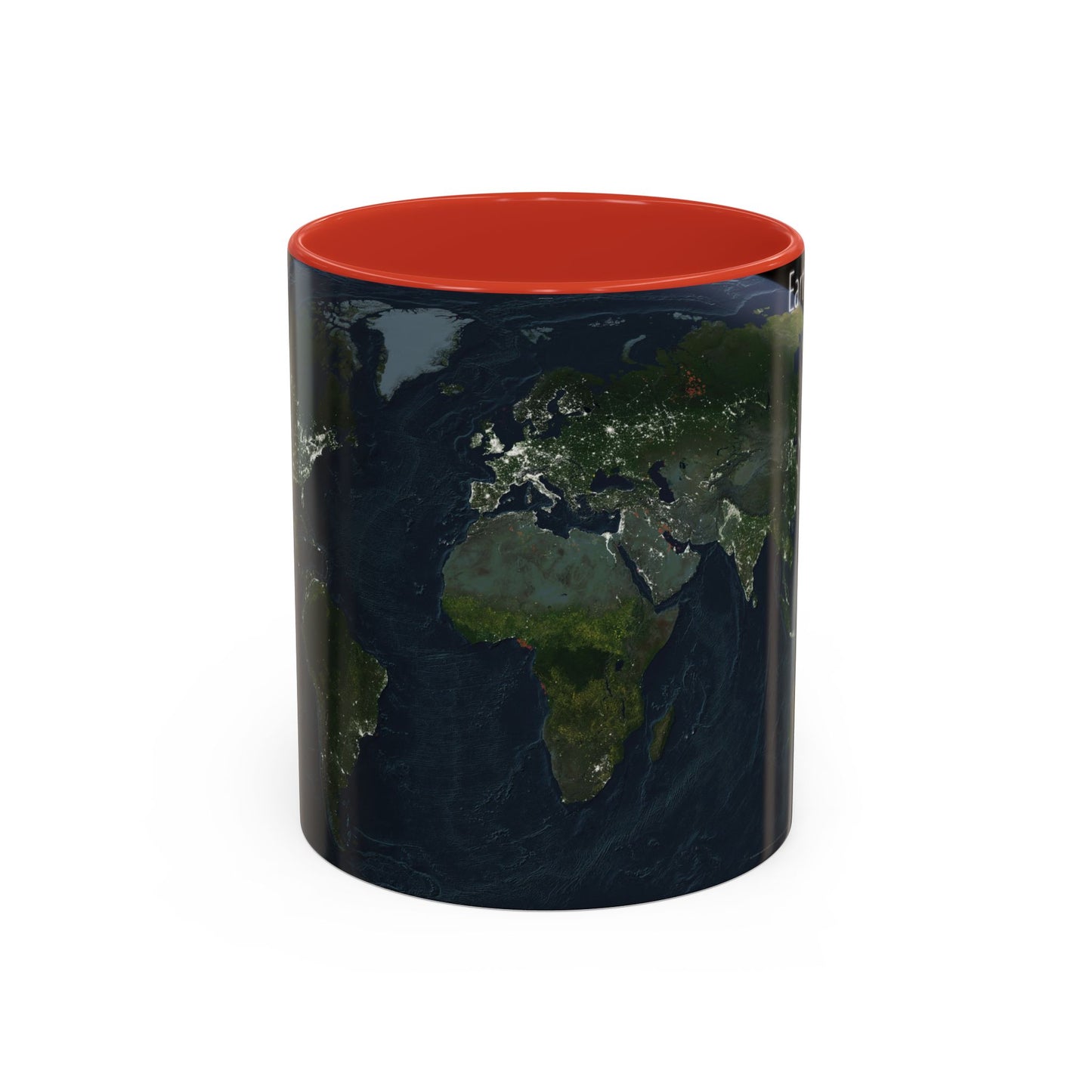 World Map - Earth at Night (2004) (Map) Accent Coffee Mug