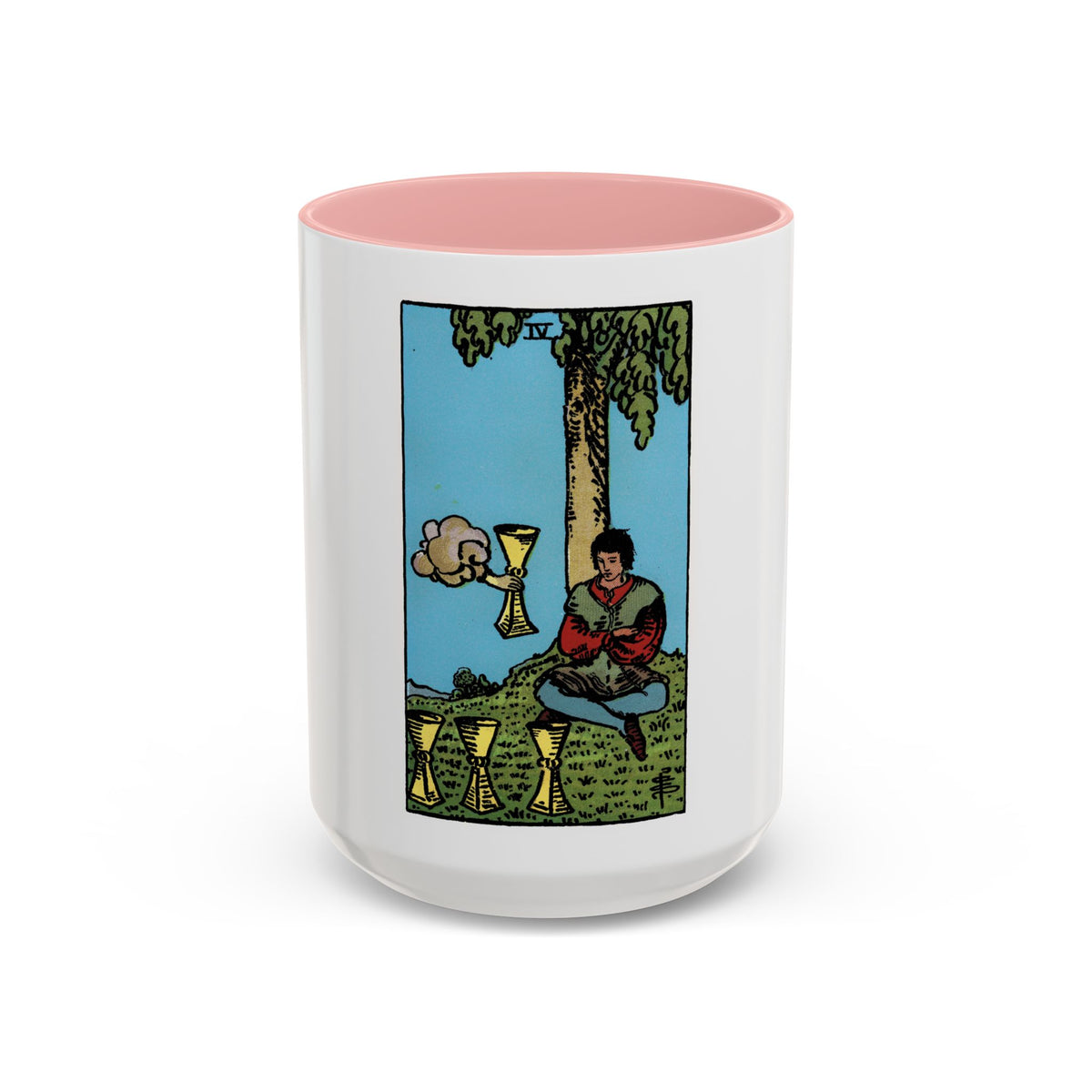 The 4 of Cups (Tarot Card) Accent Coffee Mug