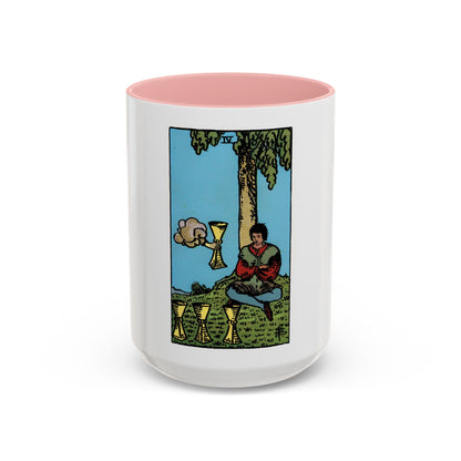 The 4 of Cups (Tarot Card) Accent Coffee Mug