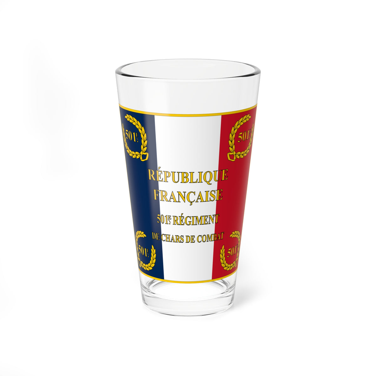 Drapeau Regiment Moderne 501e RCC Avers (France) Pint Glass 16oz