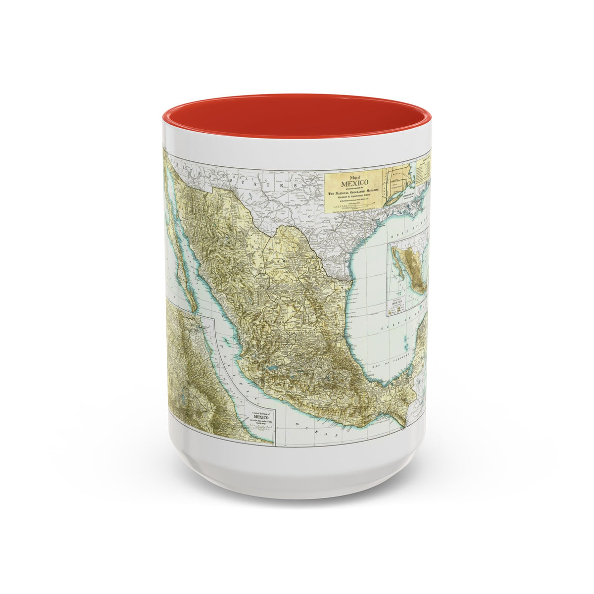 Central America & Mexico (1916) (Map) Accent Coffee Mug