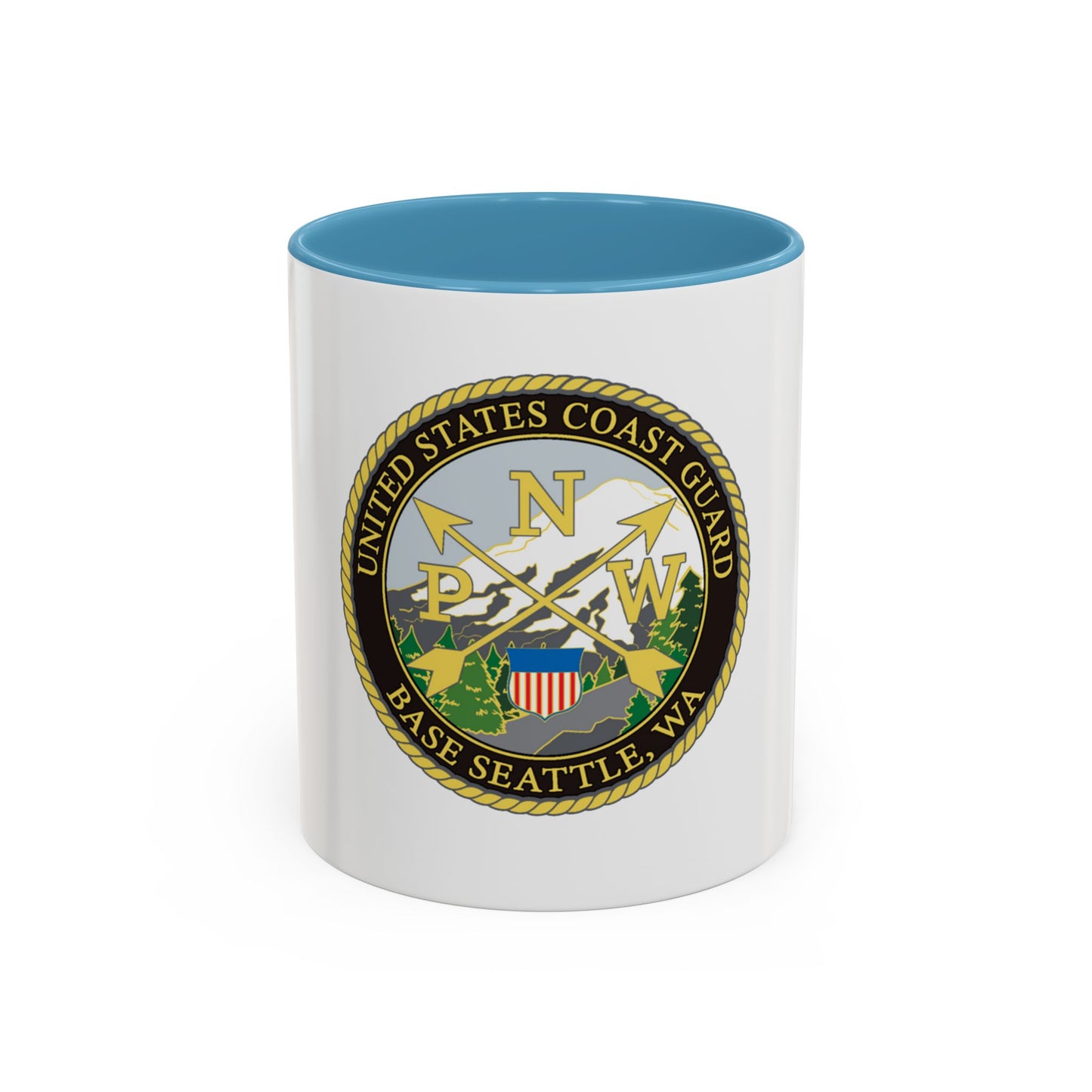 USCG Base Seattle (U.S. Coast Guard) Accent Coffee Mug