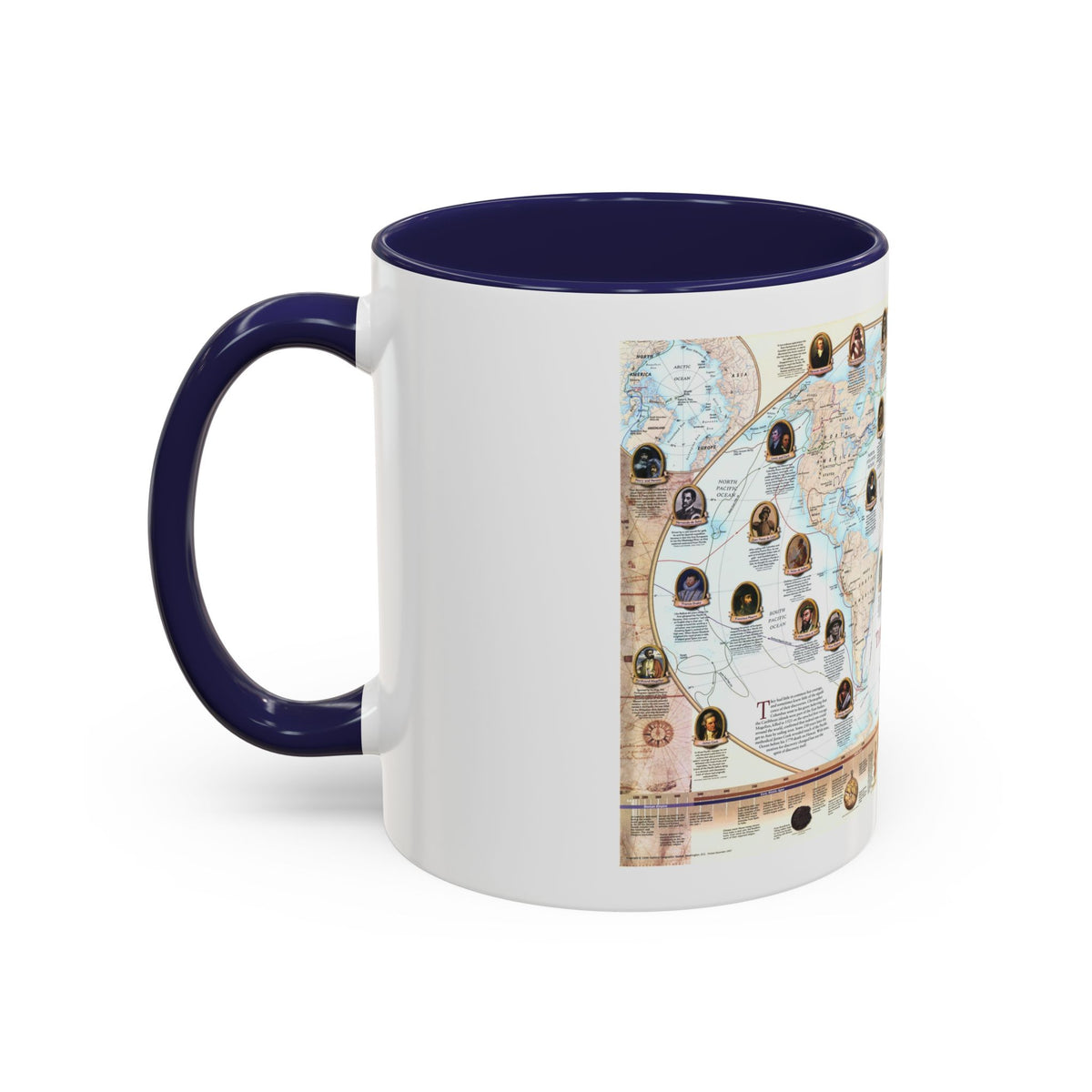 World Map - Explorers (1998) (Map) Accent Coffee Mug