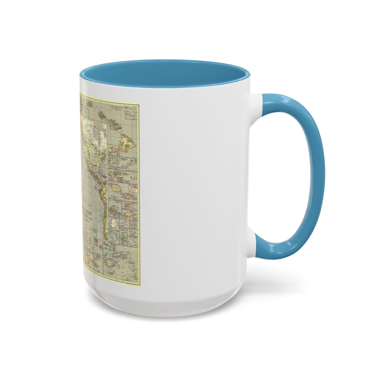 Pacific Ocean (1936) (Map) Accent Coffee Mug