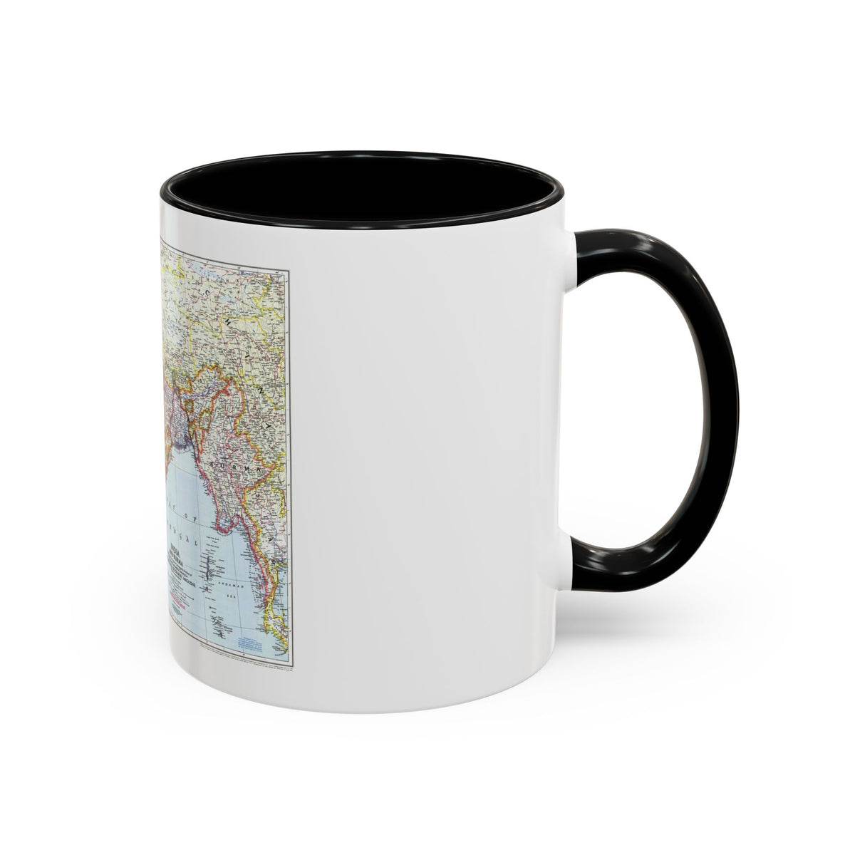 India and Burma (1946) (Map) Accent Coffee Mug