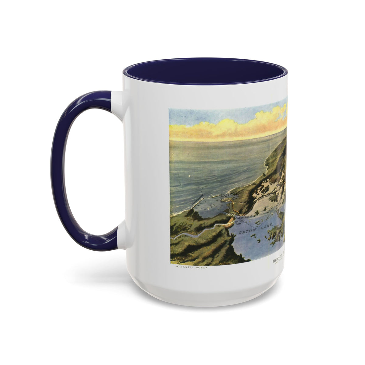 Central America - Panama Canal (1912) (Map) Accent Coffee Mug