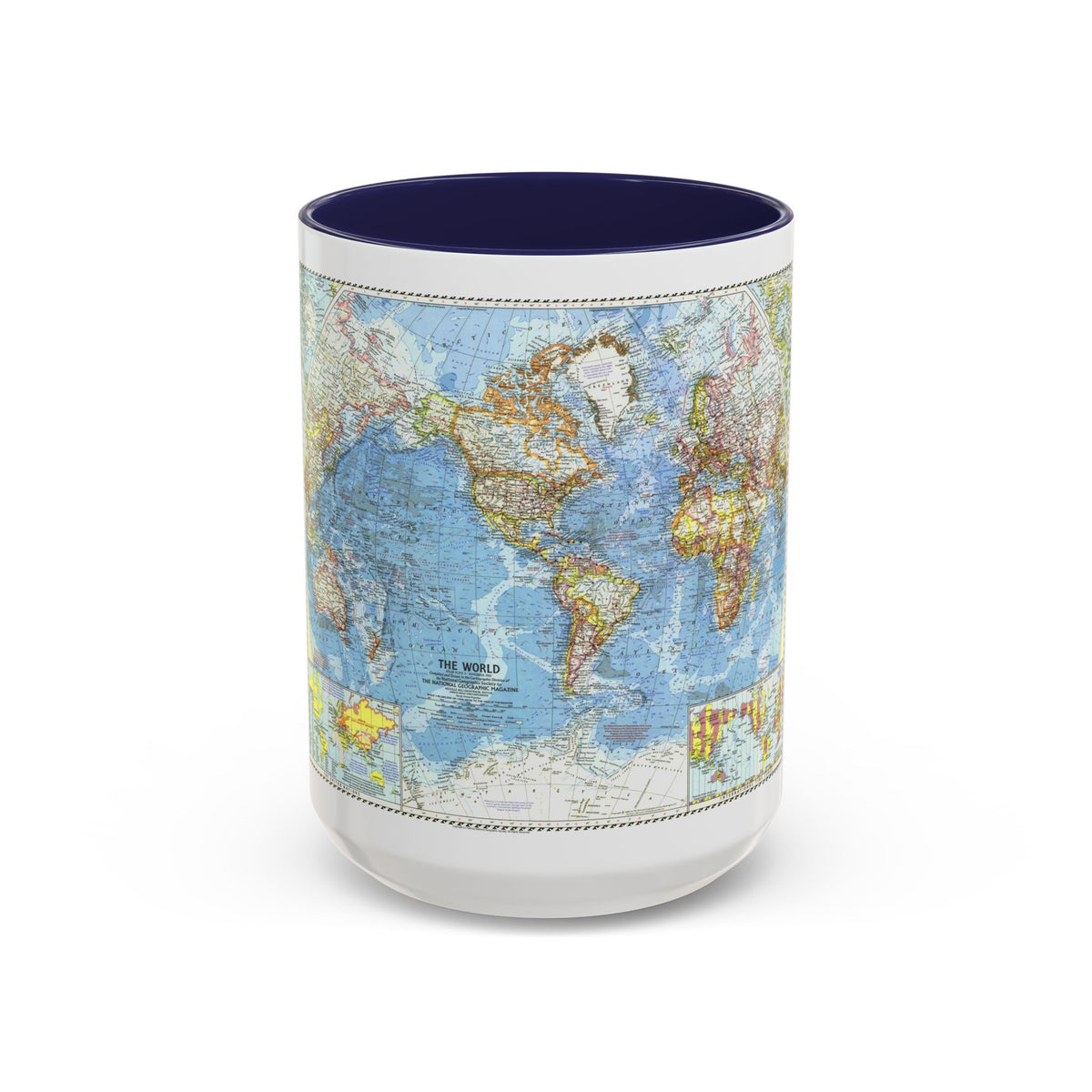 World Map (1960) (Map) Accent Coffee Mug