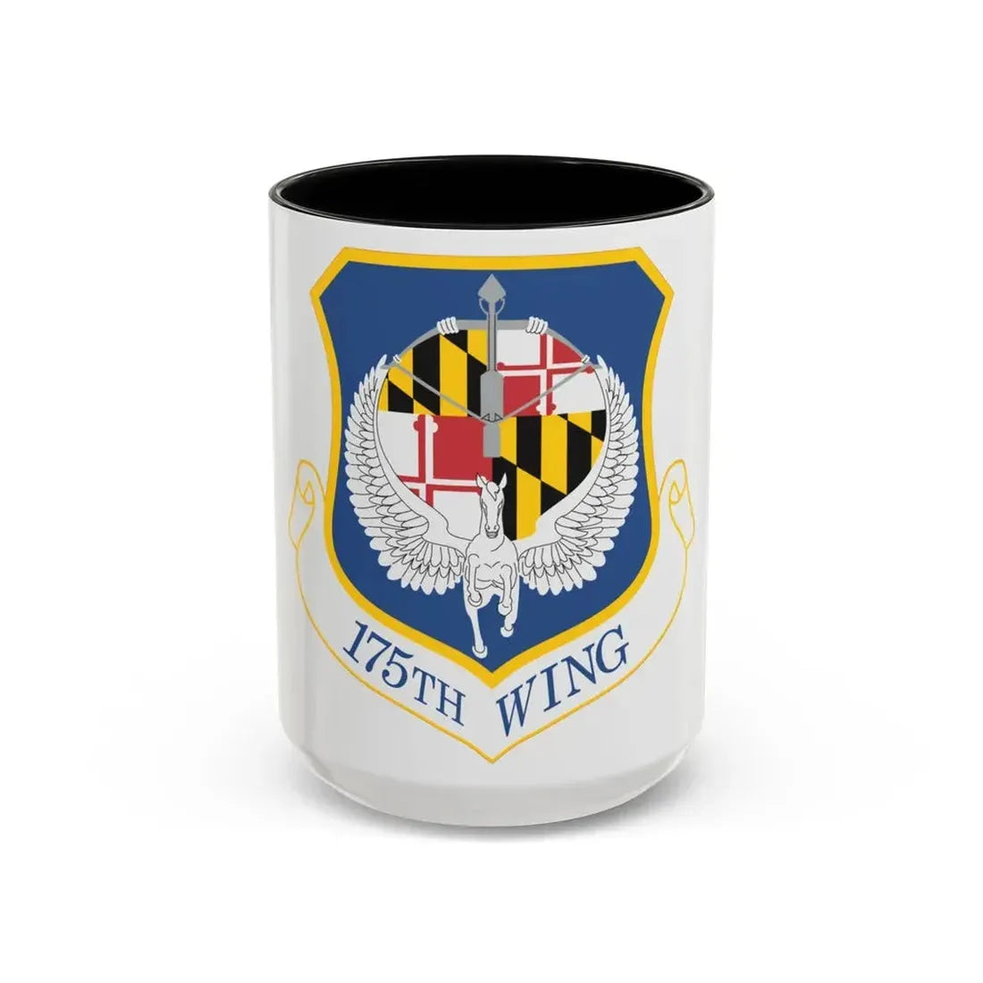 175th Wing (U.S. Air Force) Accent Coffee Mug 15oz Black - Go Mug Yourself