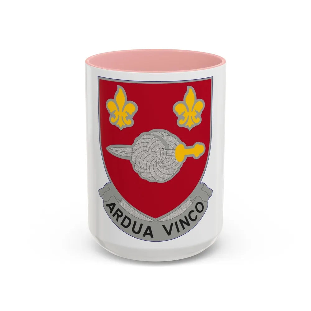 176 Engineer Battalion (U.S. Army) Accent Coffee Mug-15oz-Pink-Go Mug Yourself