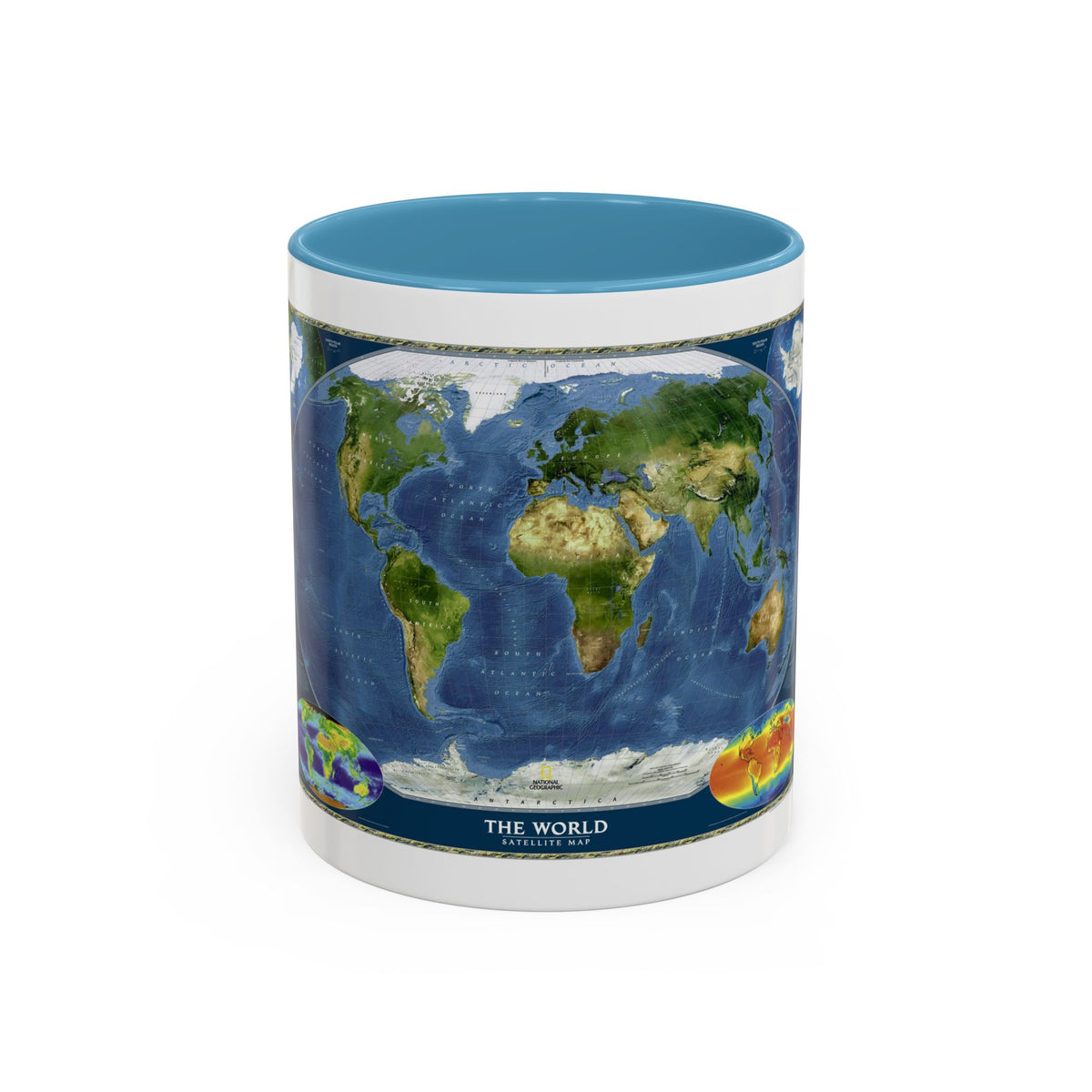 World Map - Satellite (2001) (Map) Accent Coffee Mug