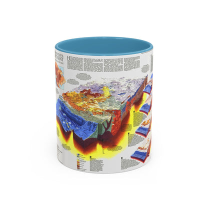 North America - The Shaping of a Continent (1985) (Map) Accent Coffee Mug