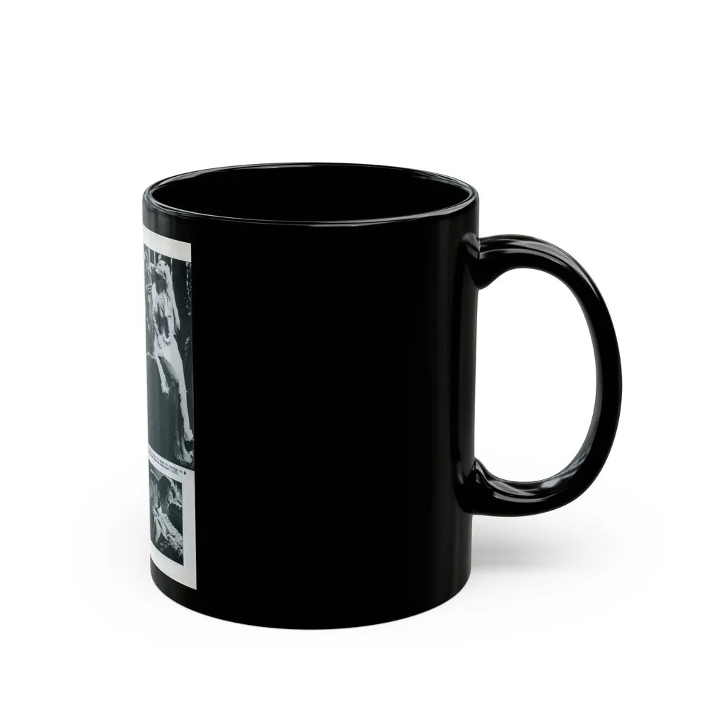 Veronica Carlson #83 - B&W Mag. Photos & Article (Vintage Female Icon) Black Coffee Mug-Go Mug Yourself