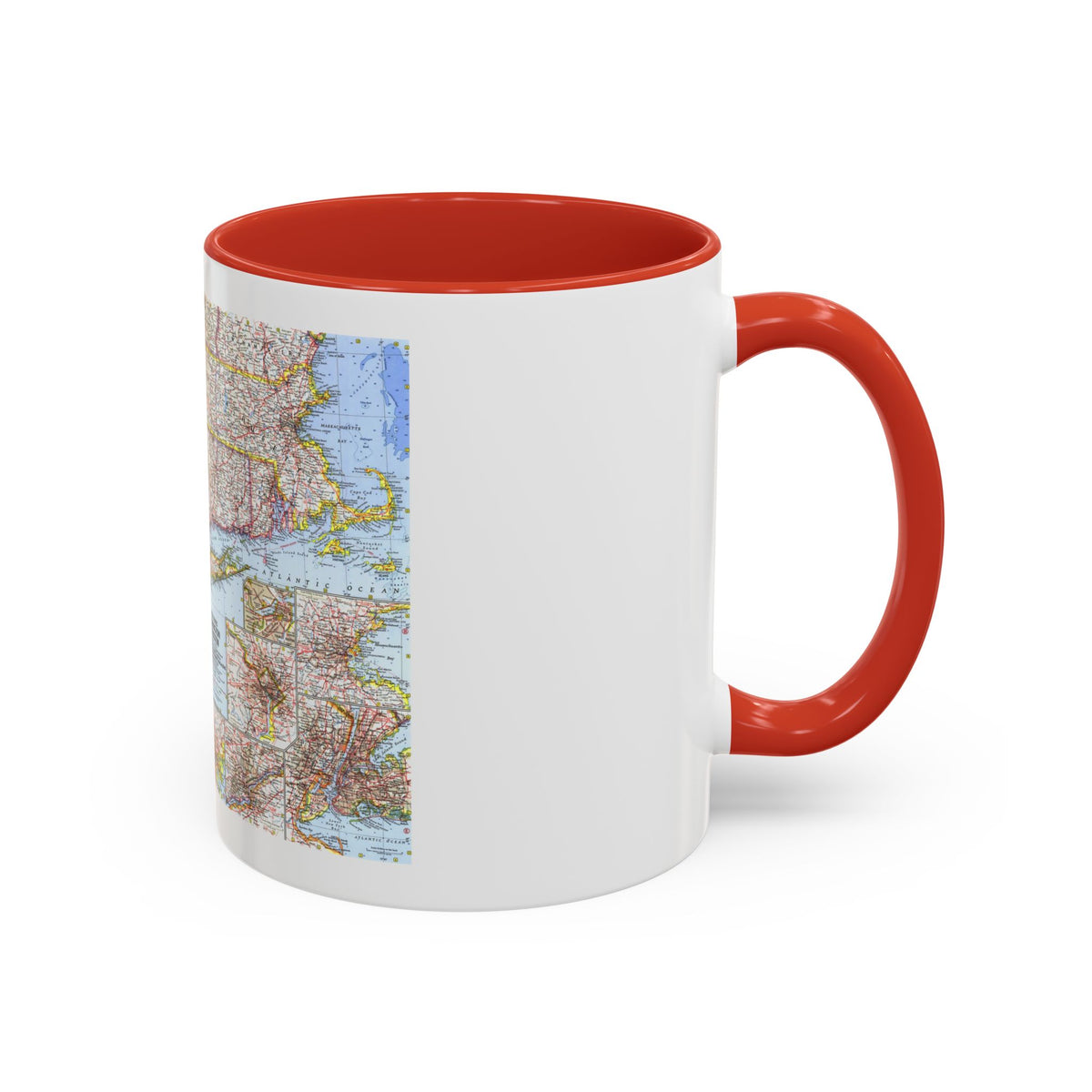 USA - Washington to Boston (1962) (Map) Accent Coffee Mug
