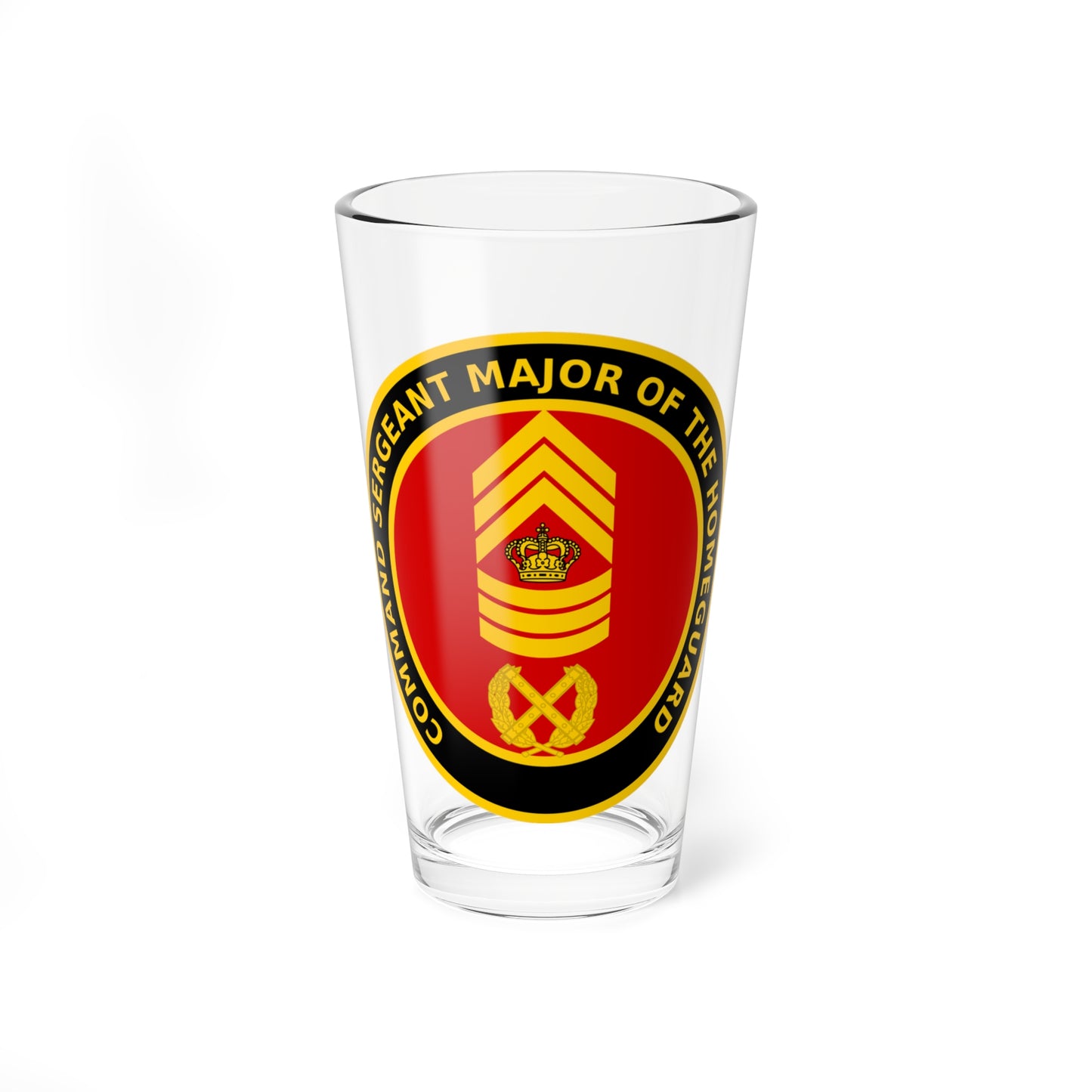 Coin for Command Sergeant Major of the Danish Home Guard (Denmark) (Coat of Arms) Pint Glass 16oz