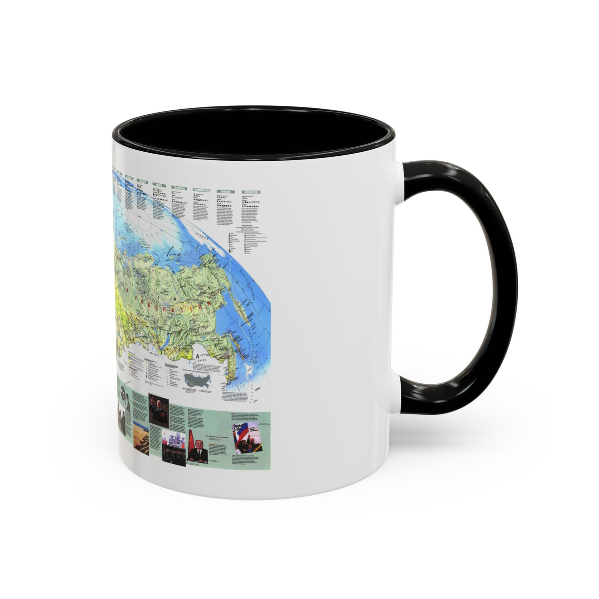 Russia - Communism to Capitalism (1993) (Map) Accent Coffee Mug