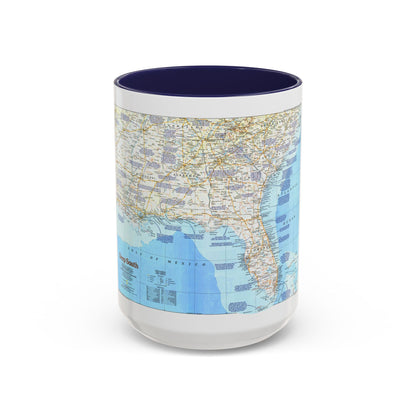 USA - Deep South 1 (1983) (Map) Accent Coffee Mug