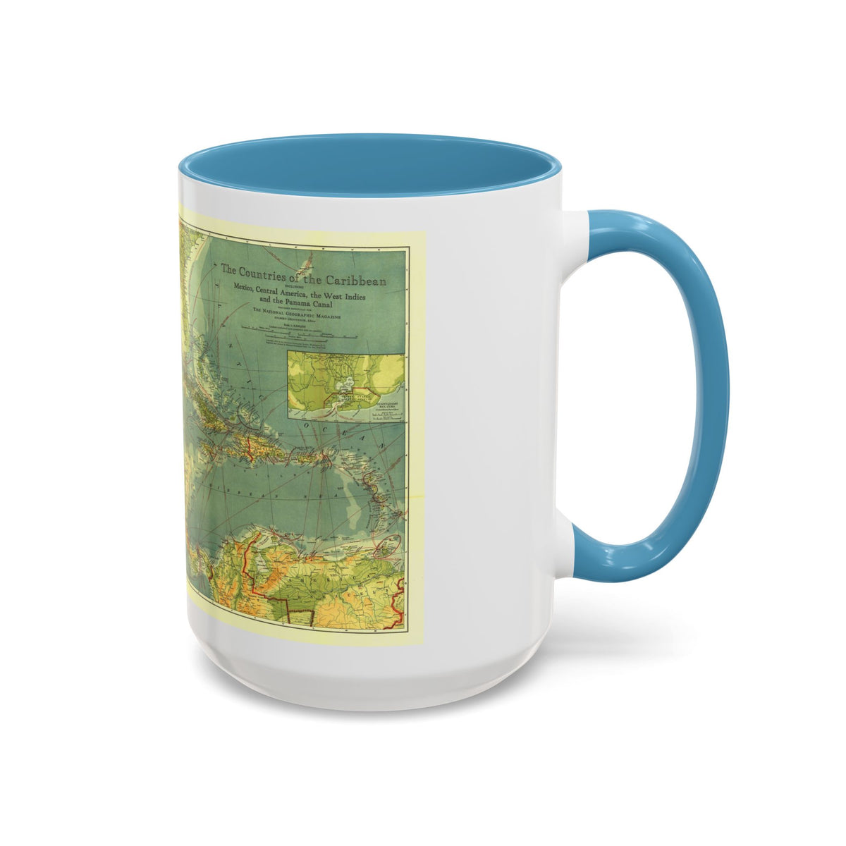 Central America and the West Indies (1922) (Map) Accent Coffee Mug