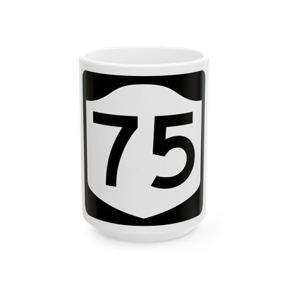 NY-75 (New York) (Road Sign) White Coffee Mug