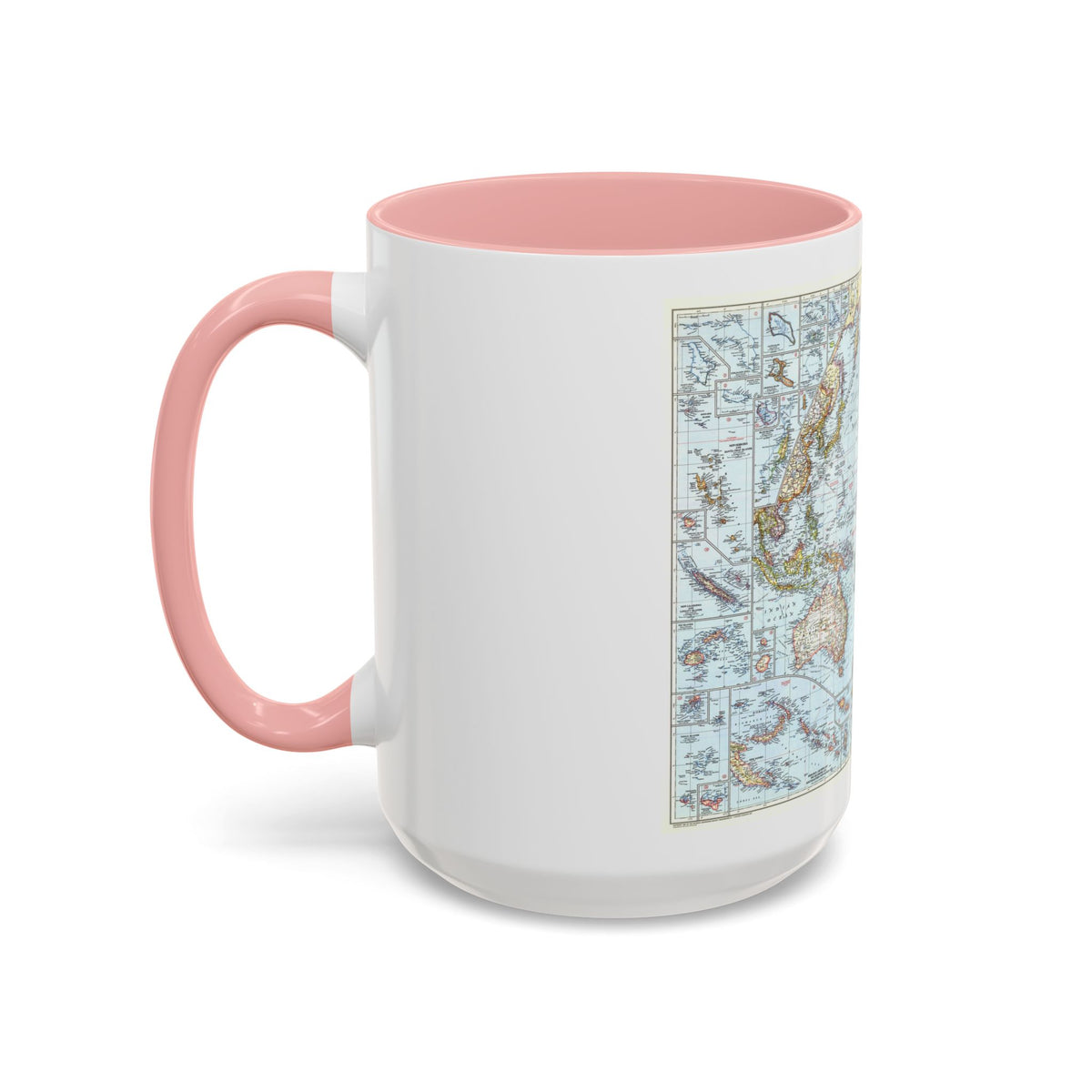 Pacific Ocean (1952) (Map) Accent Coffee Mug