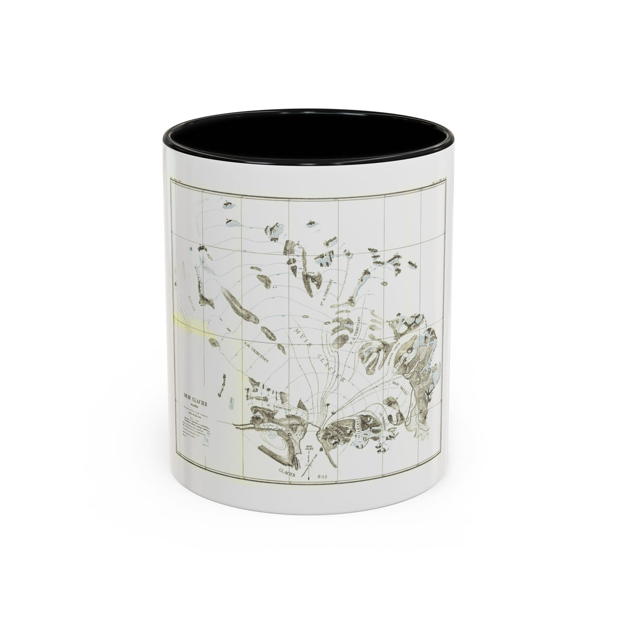 Alaska - Muir Glacier (1890) (Map) Accent Coffee Mug